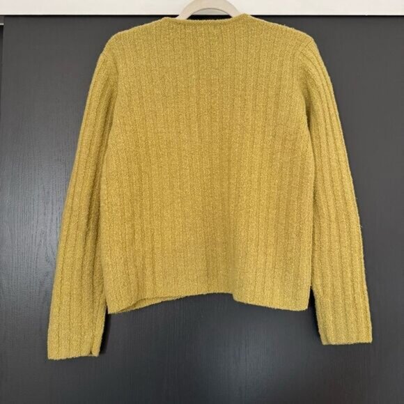 The Limited Vintage Chartreuse Ribbed V-Neck Sweater sz M - Picture 3 of 3